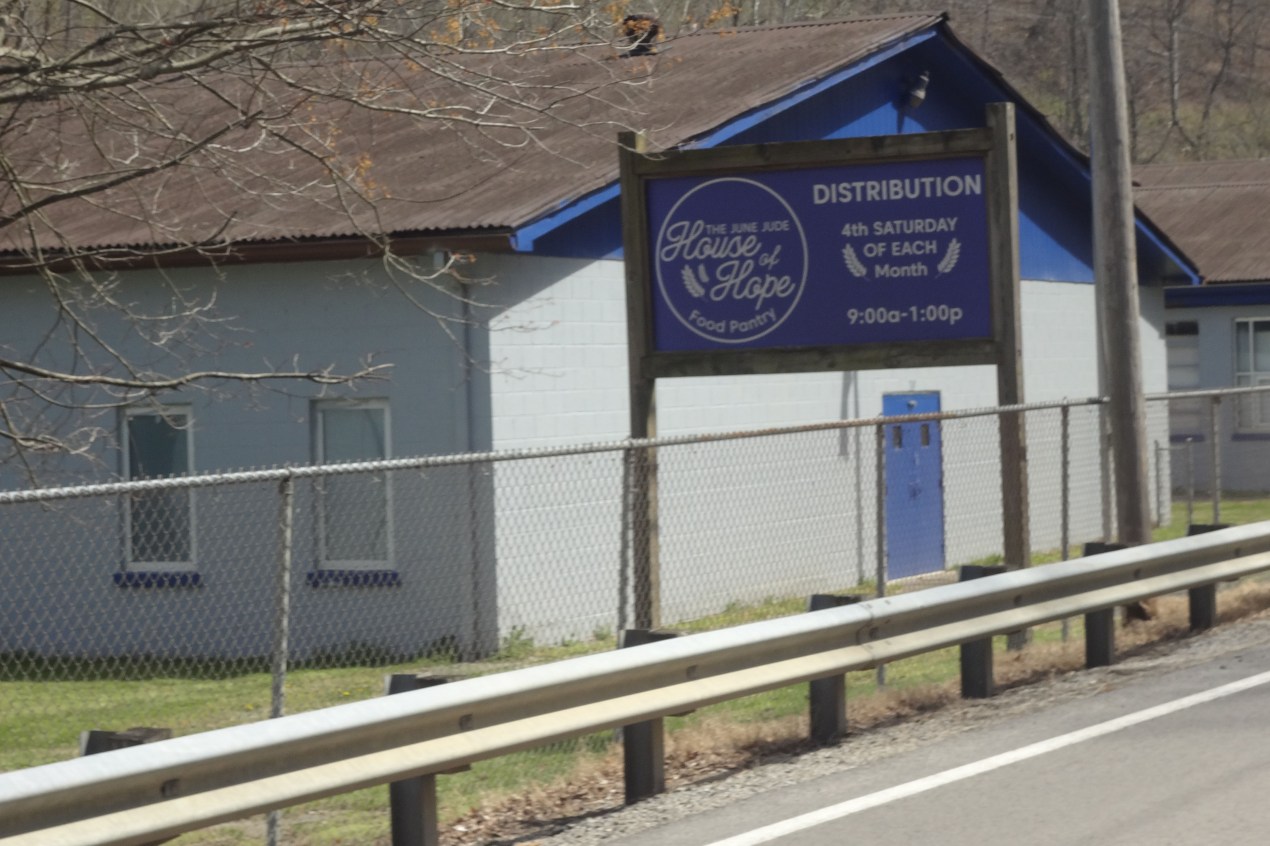 An exterior photograph of a single story building.