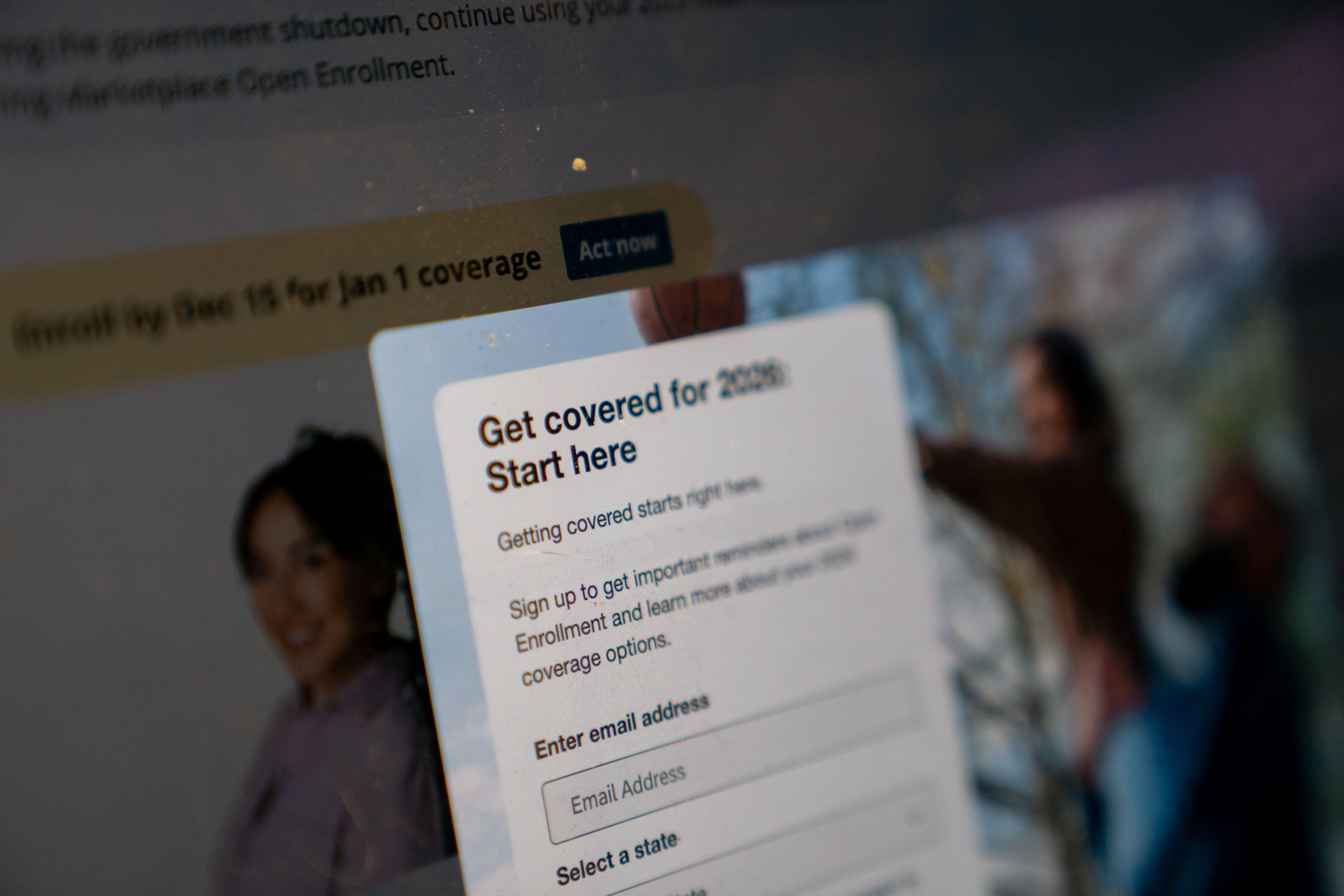 The healthcare.gov website on a laptop.