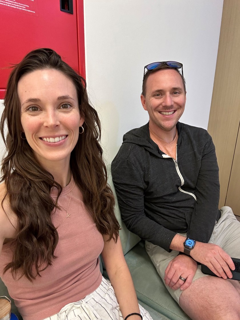 A selfie of Emilie Solomon with her husband, Justin.