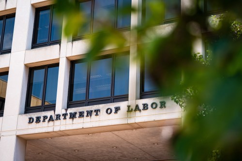 A photo of the exterior of the Department of Labor headquarters.